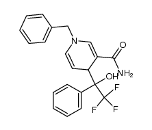 1-benzyl-4-(2,2,2-trifluoro-1-hydroxy-1-phenylethyl)-1,4-dihydropyridine-3-carboxamide Structure