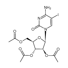 1-(2,3,5-tri-O-acetyl-β-D-arabinofuranosyl)-5-iodocytosine Structure