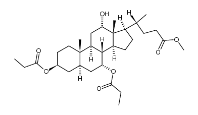 Methyl 3β,7α-dipropionyloxy-12α-hydroxy-5α-cholanate Structure