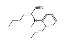 (4E)-2-(methyl(2-(prop-1-en-1-yl)phenyl)amino)hexa-2,4-dienenitrile结构式