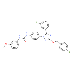 1-(4-(3-((4-Fluorobenzyl)oxy)-5-(3-fluorophenyl)-1H-1,2,4-triazol-1-yl)phenyl)-3-(3-methoxyphenyl)urea Structure