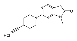 1-(7-methyl-6-oxo-5H-pyrrolo[2,3-d]pyrimidin-2-yl)piperidine-4-carbonitrile,hydrochloride Structure