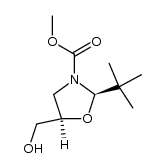 (2R,5R)-2-(tert-Butyl)-5-(hydroxymethyl)-1,3-oxazolidin-3-carbonsaeure-methylester Structure