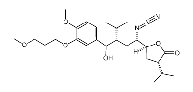 (3S,5S)-5-[(1S,3S)-1-叠氮基-3-[[4-甲氧基-3-(3-甲氧基丙氧基)苯基]羟甲基]-4-苄基]二氢-3-异丙基-2(3H)-呋喃酮结构式