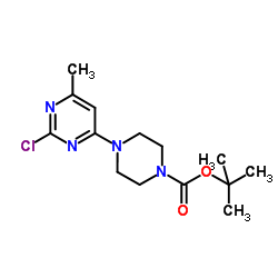4-(2-氯-6-甲基嘧啶-4-基)哌嗪-1-羧酸叔丁酯结构式