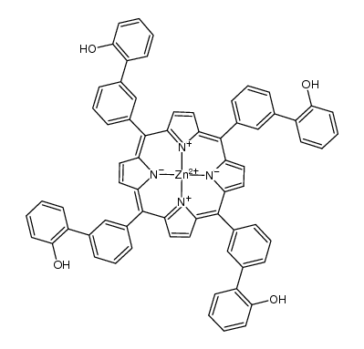 5,10,15,20-tetrakis-(biphenyl-2-ol)porphyrin zinc(II)结构式