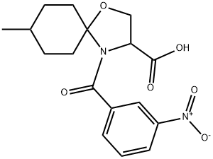 8-甲基-4-(3-硝基苯甲酰基)-1-氧杂-4-氮杂螺[4.5]癸烷-3-羧酸图片