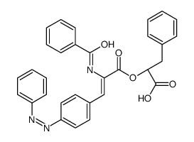 O-(alpha-(benzoylamino)-4-(phenylazo)cinnamoyl)-beta-phenyllactate structure