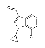 7-chloro-1-(cyclopropyl)-1H-indole-3-carboxaldehyde结构式