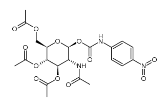 4-nitrophenylcarbamoyl 2-acetamido-3,4,6-tri-O-acetyl-2-deoxy-β-D-glucopyranoside Structure