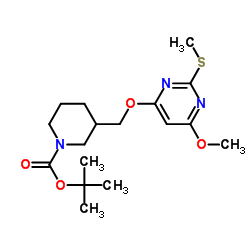 3-(6-Methoxy-2-Methylsulfanyl-pyrimidin-4-yloxyMethyl)-piperidine-1-carboxylic acid tert-butyl ester结构式