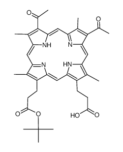 2,4-Diacetyl-7-(2-t-butoxycarbonylethyl)-6-(2-carboxyethyl)-1,3,5,8-tetramethylporphyrin Structure