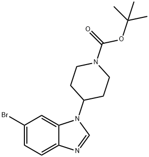 tert-butyl 4-(6-bromo-1H-benzo[d]imidazol-1-yl)piperidine-1-carboxylate structure