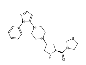 [(2S,4R)-4-[4-(3-Methyl-1-phenyl-1H-pyrazol-5-yl)-1-piperazinyl]-2-pyrrolidinyl]-3-thiazolidinylmethanone structure