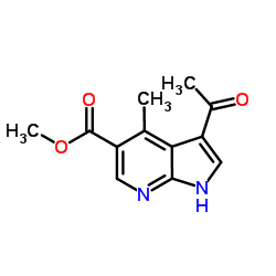 Methyl 3-acetyl-4-methyl-1H-pyrrolo[2,3-b]pyridine-5-carboxylate结构式