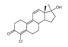 17α-Methyl-17β-hydroxy-4-chlor-Δ4,9,11-oestratrien-3-on Structure