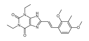 8-[(E)-2-(2,4-dimethoxy-3-methylphenyl)ethenyl]-1,3-diethyl-7H-purine-2,6-dione Structure