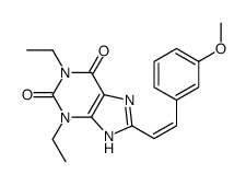 1,3-diethyl-8-[(E)-2-(3-methoxyphenyl)ethenyl]-7H-purine-2,6-dione结构式