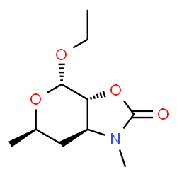 2H-Pyrano[4,3-d]oxazol-2-one,4-ethoxyhexahydro-1,6-dimethyl-,[3aR-(3aalpha,4bta,6alpha,7abta)]-(9CI) Structure