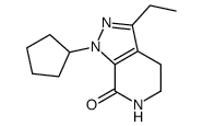 1-CYCLOPENTYL-3-ETHYL-1,4,5,6-TETRAHYDRO-7H-PYRAZOLO[3,4-C]PYRIDIN-7-ONE结构式