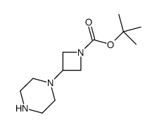 1-(叔丁氧基羰基)-3-(1-哌嗪)氮杂丁烷结构式