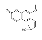 6-[(E)-3-Hydroxy-3-methyl-1-butenyl]-7-methoxy-2H-1-benzopyran-2-one structure