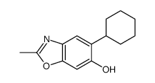 5-cyclohexyl-2-methyl-1,3-benzoxazol-6-ol结构式