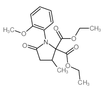 2,2-Pyrrolidinedicarboxylicacid, 1-(2-methoxyphenyl)-3-methyl-5-oxo-, 2,2-diethyl ester结构式