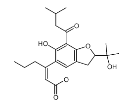 8,9-Dihydro-5-hydroxy-8-(1-hydroxy-1-methylethyl)-6-(3-methyl-1-oxobutyl)-4-propyl-2H-furo[2,3-h]-1-benzopyran-2-one Structure