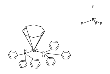 [{1,2:5,6-η-(1,5-cyclooctadiene)}-bis(triphenylphosphine)]rhodium tetrafluoroborate结构式