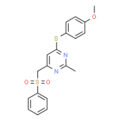 (6-[(4-METHOXYPHENYL)SULFANYL]-2-METHYL-4-PYRIMIDINYL)METHYL PHENYL SULFONE结构式