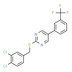 2-[(3,4-Dichlorobenzyl)sulfanyl]-5-[3-(trifluoromethyl)phenyl]pyrimidine结构式