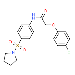 2-(4-chlorophenoxy)-N-[4-(pyrrolidin-1-ylsulfonyl)phenyl]acetamide结构式