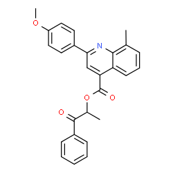 1-methyl-2-oxo-2-phenylethyl 2-(4-methoxyphenyl)-8-methyl-4-quinolinecarboxylate structure