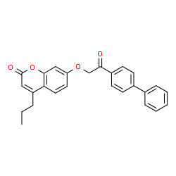 7-[2-oxo-2-(4-phenylphenyl)ethoxy]-4-propylchromen-2-one Structure