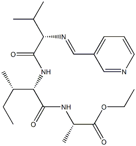 N-(3-Pyridinylmethylene)-L-Val-L-Ile-L-Ala-OEt结构式