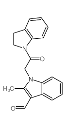 1-[2-(2,3-dihydroindol-1-yl)-2-oxoethyl]-2-methylindole-3-carbaldehyde Structure