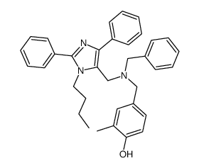 4-{[Benzyl-(3-butyl-2,5-diphenyl-3H-imidazol-4-ylmethyl)-amino]-methyl}-2-methyl-phenol Structure