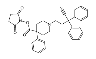 (2,5-dioxopyrrolidin-1-yl) 1-(3-cyano-3,3-diphenylpropyl)-4-phenylpiperidine-4-carboxylate Structure