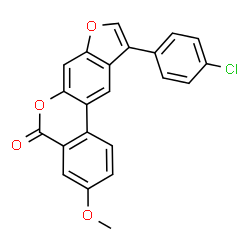 10-(4-chlorophenyl)-3-methoxy-[1]benzofuro[6,5-c]isochromen-5-one结构式