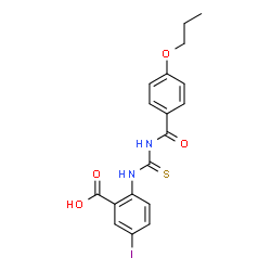 5-IODO-2-[[[(4-PROPOXYBENZOYL)AMINO]THIOXOMETHYL]AMINO]-BENZOIC ACID Structure