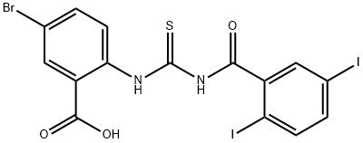 5-bromo-2-[[[(2,5-diiodobenzoyl)amino]thioxomethyl]amino]-benzoic acid结构式