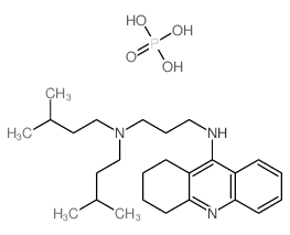 N',N'-bis(3-methylbutyl)-N-(1,2,3,4-tetrahydroacridin-9-yl)propane-1,3-diamine,phosphoric acid结构式