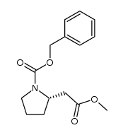 (-)-(S)-2-methoxycarbonylmethylpyrrolidine-1-carboxylic acid benzyl ester Structure