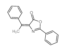 (4E)-2-phenyl-4-(1-phenylethylidene)-1,3-oxazol-5-one结构式