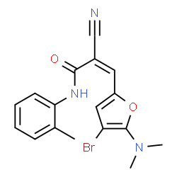 2-Propenamide,3-[4-bromo-5-(dimethylamino)-2-furanyl]-2-cyano-N-(2-methylphenyl)- Structure