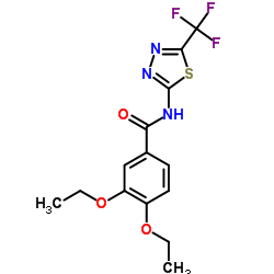 3,4-Diethoxy-N-[5-(trifluoromethyl)-1,3,4-thiadiazol-2-yl]benzamide Structure