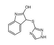 3-(1H-1,2,4-triazol-5-ylsulfanyl)-1,3-dihydroindol-2-one结构式
