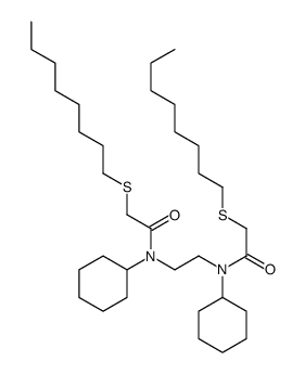N-cyclohexyl-N-[2-[cyclohexyl-(2-octylsulfanylacetyl)amino]ethyl]-2-octylsulfanylacetamide Structure