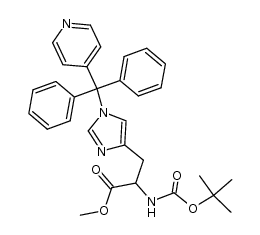 Nα-tert-butoxycarbonyl-3-(diphenyl-pyridin-4-yl-methyl)-histidine methyl ester结构式